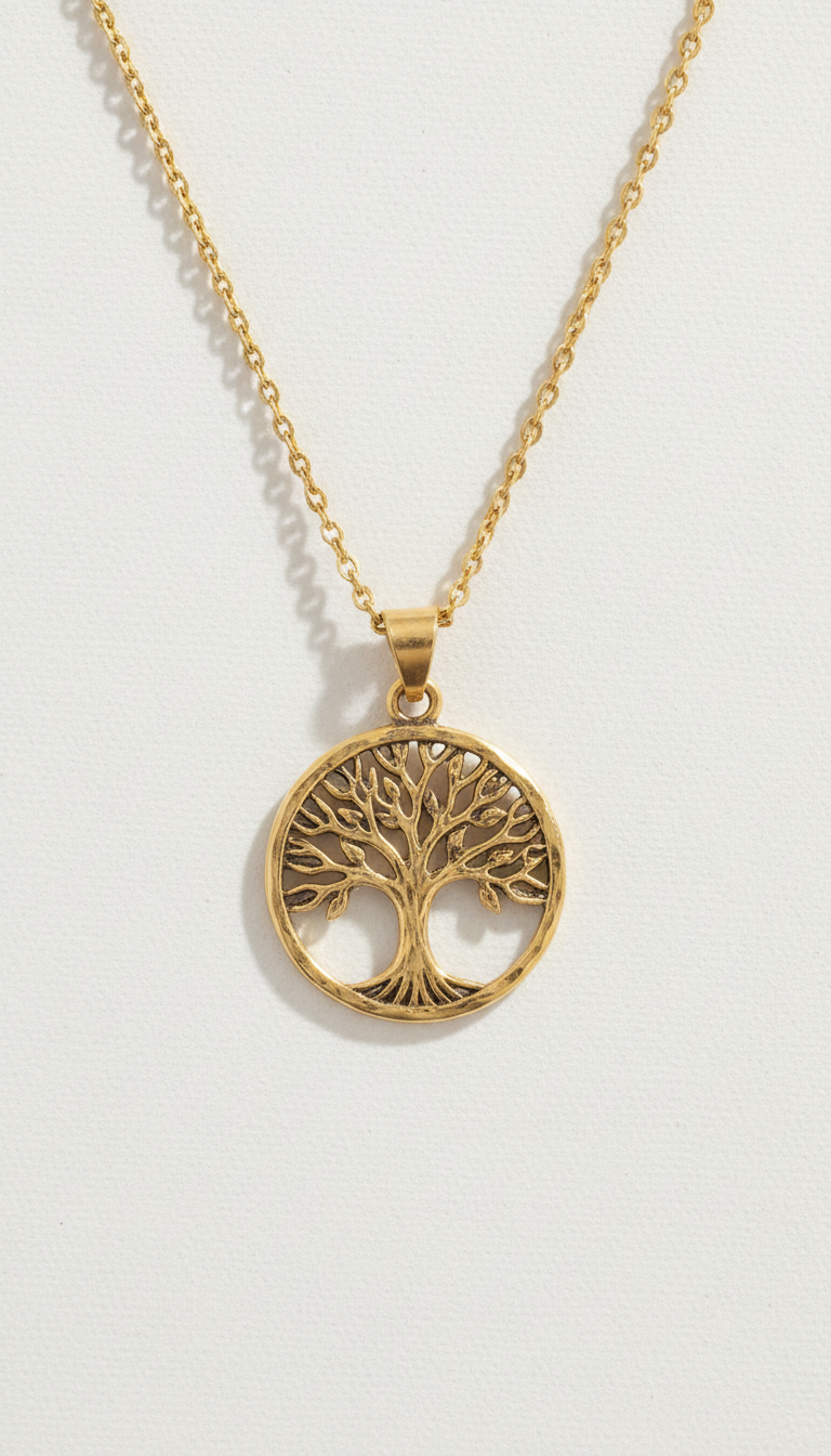 Gold-Fill Pendant Necklace With Organic Disc